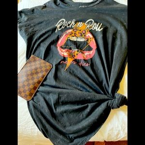 Rock N Roll Lips T shirt dress